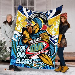 Amazing Aussie Gold Coast Titans Naidoc Week Custom Gold Coast Titans Naidoc Week For Our Elders Dot Art Style Blanket