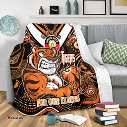 Amazing Aussie Wests Tigers Naidoc Week Custom For Our Elders Home Jersey Blanket