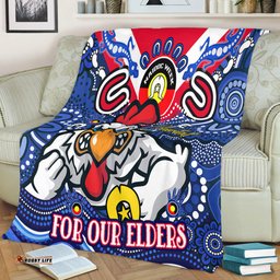 Amazing Aussie Sydney Roosters Naidoc Week Custom For Our Elders Home Jersey Blanket