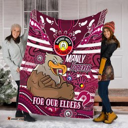 Amazing Aussie Manly Warringah Sea Eagles Custom For Our Elders Home Jersey Blanket