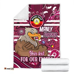 Amazing Aussie Manly Warringah Sea Eagles Custom For Our Elders Home Jersey Blanket