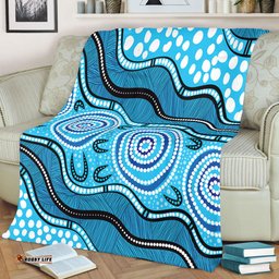 Amazing Aussie Australia Painting Illustration With Dot Art In Aboriginal Style Blanket