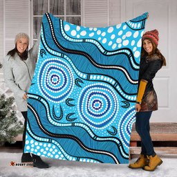 Amazing Aussie Australia Painting Illustration With Dot Art In Aboriginal Style Blanket