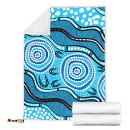 Amazing Aussie Australia Painting Illustration With Dot Art In Aboriginal Style Blanket