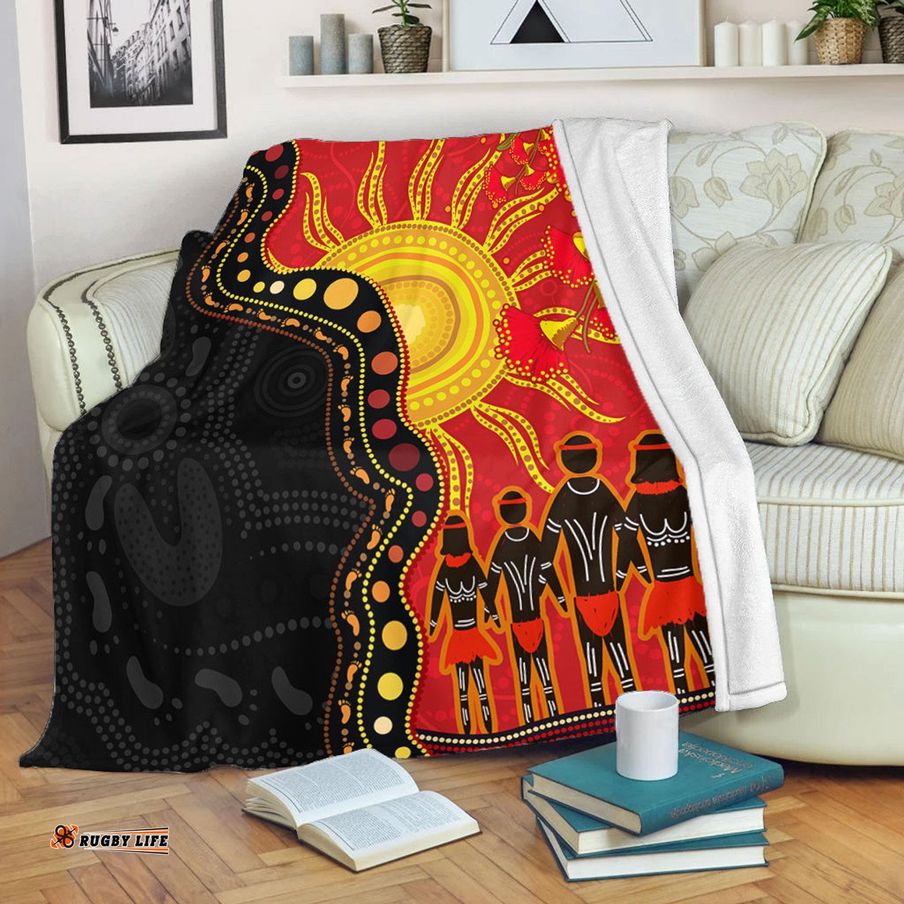 Amazing Aussie Australia Indigenous Dot Painting Inspired By The Aboriginal Flag Blanket