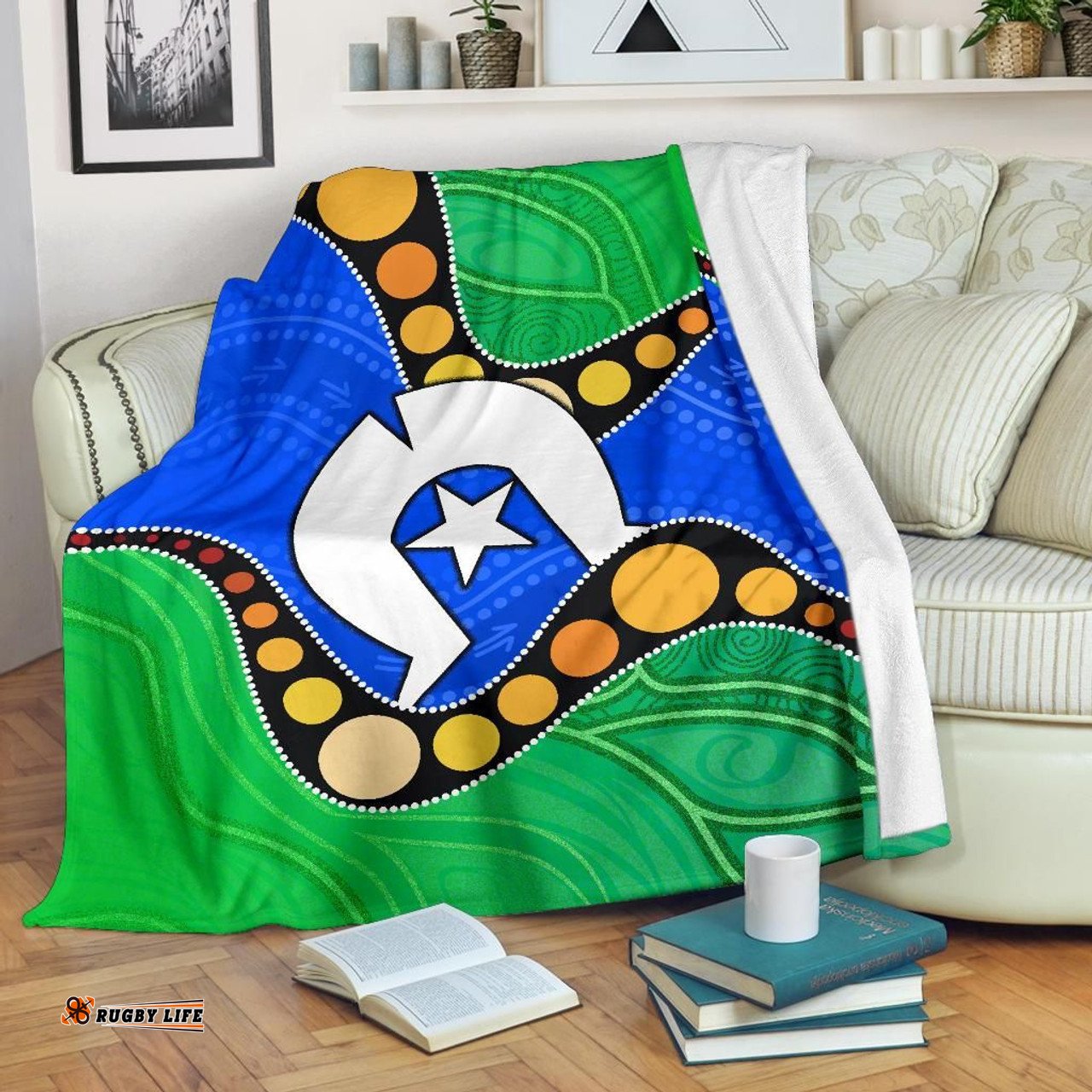 Amazing Aussie Australia Torres Strait Islands Flag with Torres Strait Islands Inspired Patterns Blanket