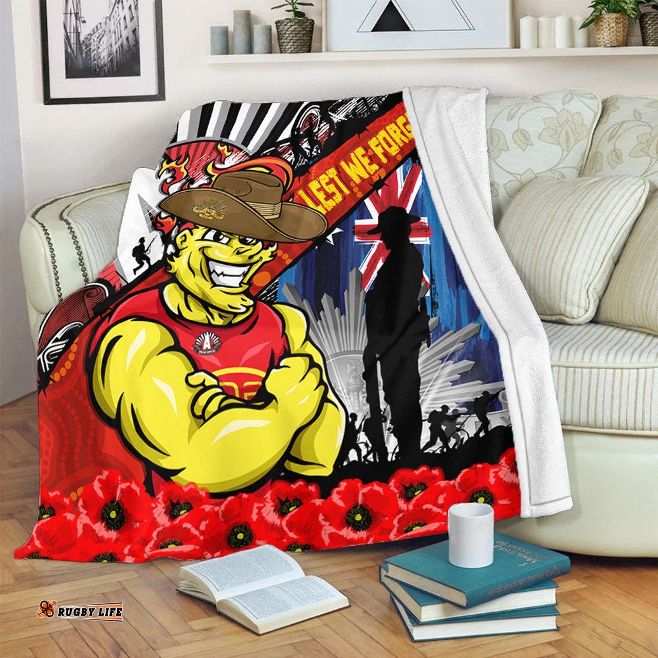 Amazing Aussie Gold Coast SUNS Anzac Day Honor United In Spirit Blanket