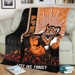 Amazing Aussie Wests Tigers Anzac Day Lest We Forget Strong Fighting Spirit Blanket