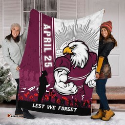 Amazing Aussie Manly Warringah Sea Eagles Anzac Day Lest We Forget Strong Fighting Spirit Blanket