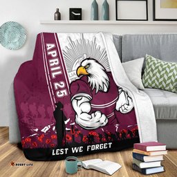 Amazing Aussie Manly Warringah Sea Eagles Anzac Day Lest We Forget Strong Fighting Spirit Blanket