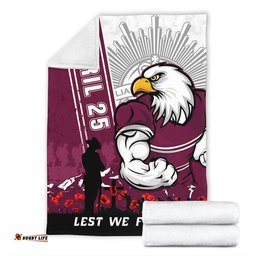 Amazing Aussie Manly Warringah Sea Eagles Anzac Day Lest We Forget Strong Fighting Spirit Blanket