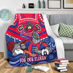 Amazing Aussie Newcastle Knights Naidoc Week Custom For Our Elders Home Jersey Blanket