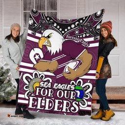 Amazing Aussie Manly Warringah Sea Eagles Custom Manly Warringah Sea Eagles For Our Elders Blanket