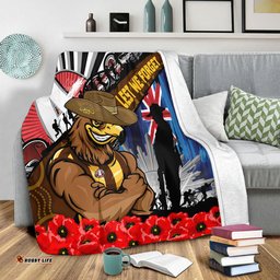 Amazing Aussie Hawthorn Anzac Day Honor United In Spirit Blanket