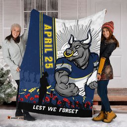 Amazing Aussie North Queensland Cowboys Anzac Day Lest We Forget Strong Fighting Spirit Blanket