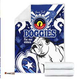 Amazing Aussie Canterbury Bankstown Bulldogs Naidoc Week Custom For Our Elders Doggies Aboriginal Inspired Blanket