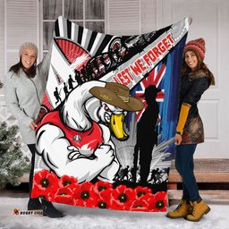 Amazing Aussie Sydney Swans Anzac Day Honor United In Spirit Blanket