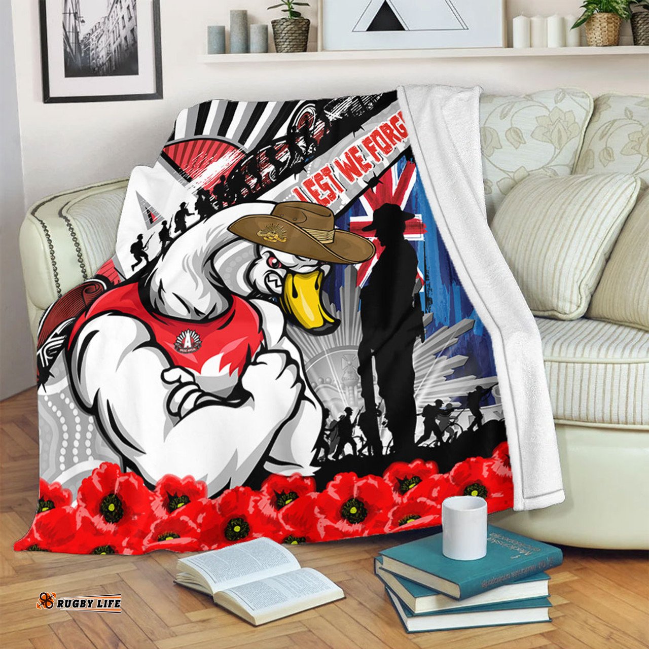 Amazing Aussie Sydney Swans Anzac Day Honor United In Spirit Blanket