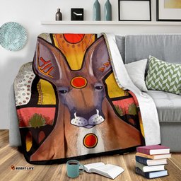 Amazing Aussie Australia Kangaroo Aboriginal Inspired Patterns Painting Blanket