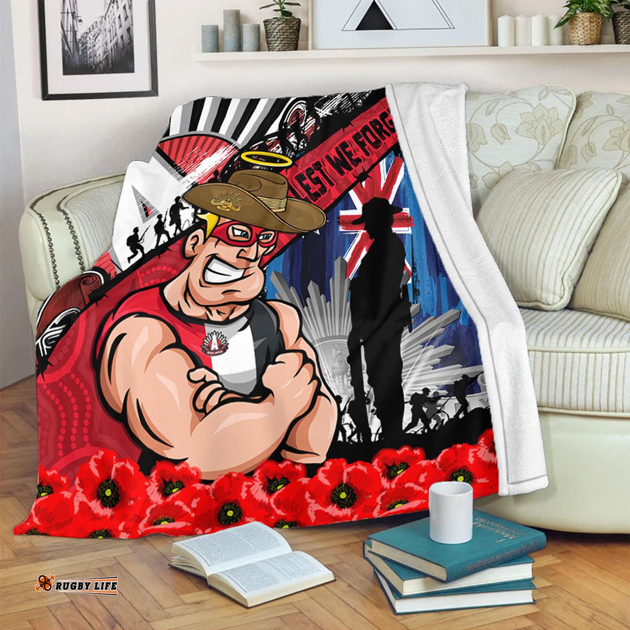 Amazing Aussie St Kilda Anzac Day Honor United In Spirit Blanket