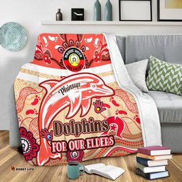 Amazing Aussie Redcliffe Dolphins Naidoc Week Custom For Our Elders Home Jersey Blanket