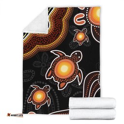 Amazing Aussie Australia Aboriginal Turtle Dreaming Journey Featuring Dot Art Orange Blanket