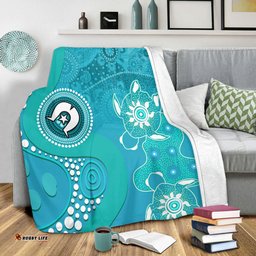 Amazing Aussie Australia Turtles Aboriginal Indigenous Dot Turtles In The Ocean (Turquoise) Blanket