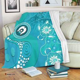 Amazing Aussie Australia Turtles Aboriginal Indigenous Dot Turtles In The Ocean (Turquoise) Blanket
