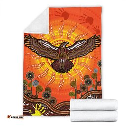 Amazing Aussie Australia Indigenous Flying Eagle With Aboriginal Dot Art Blanket