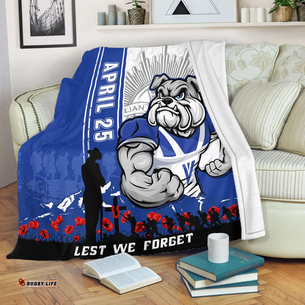 Amazing Aussie Canterbury Bankstown Bulldogs Anzac Day Lest We Forget Strong Fighting Spirit Blanket