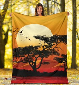 Amazing Aussie Australia Sunset And Tree In Australia Blanket