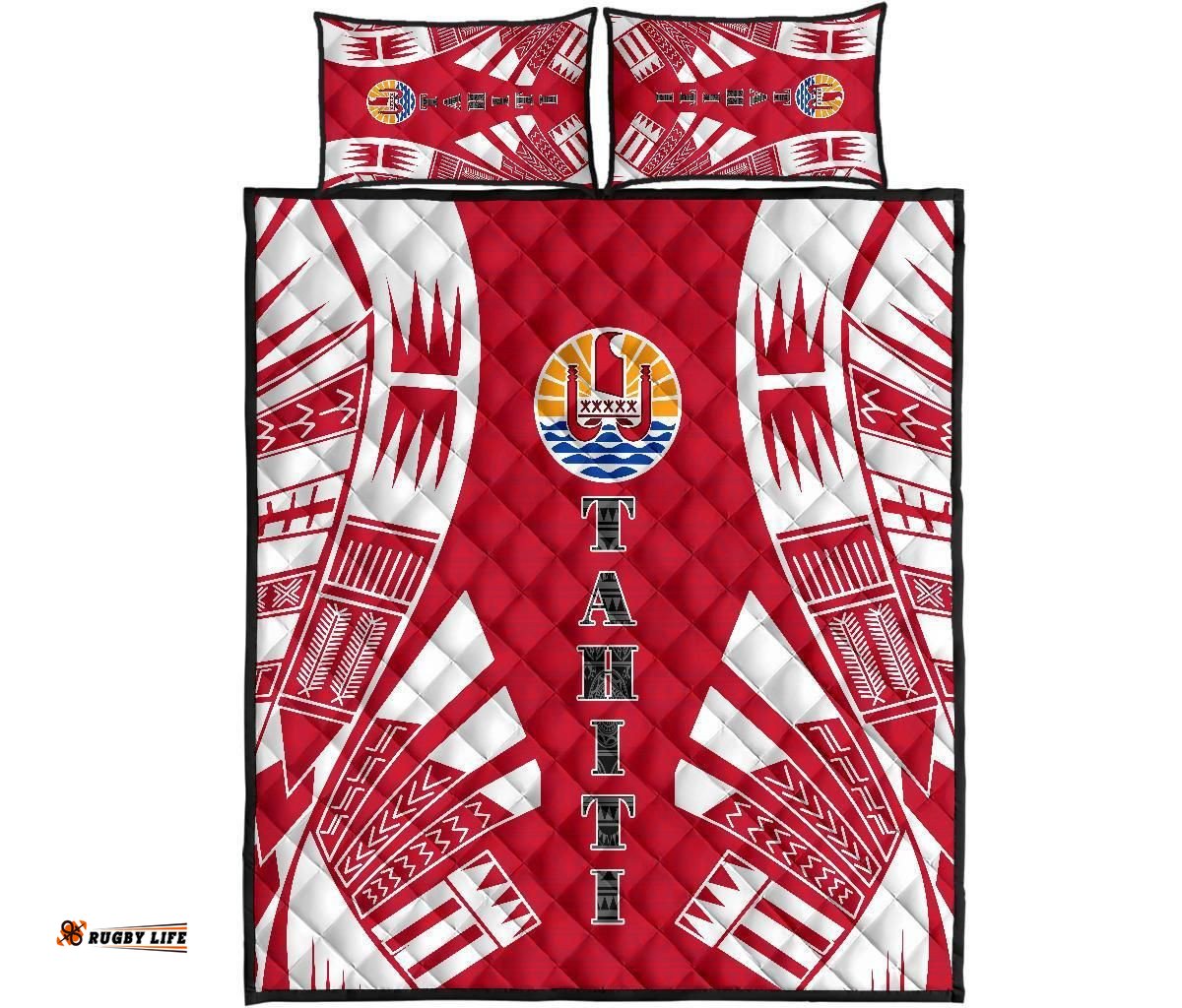 Tahiti Quilt Bed Set - Polynesian Tattoo - BN0112