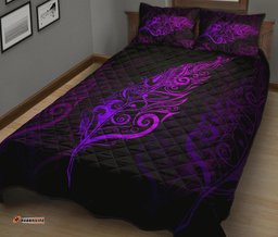 Light Silver Fern New Zealand Quilt Bed Set Purple
