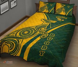 Rugby Quilt Bed Sets Australian Rugby Kangaroo and Aboriginal Patterns
