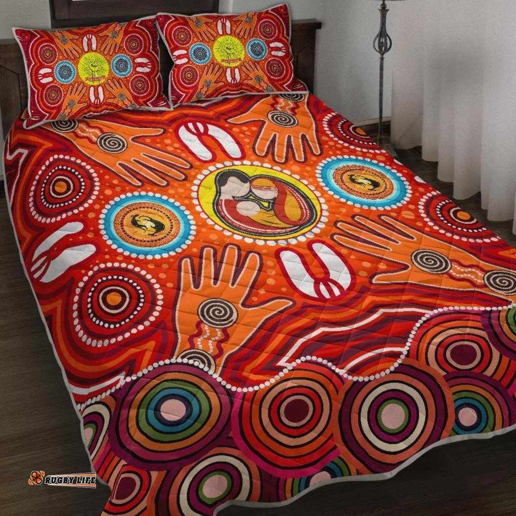 Quilt Bed Sets Aboriginal Family With Dot Painting art 05