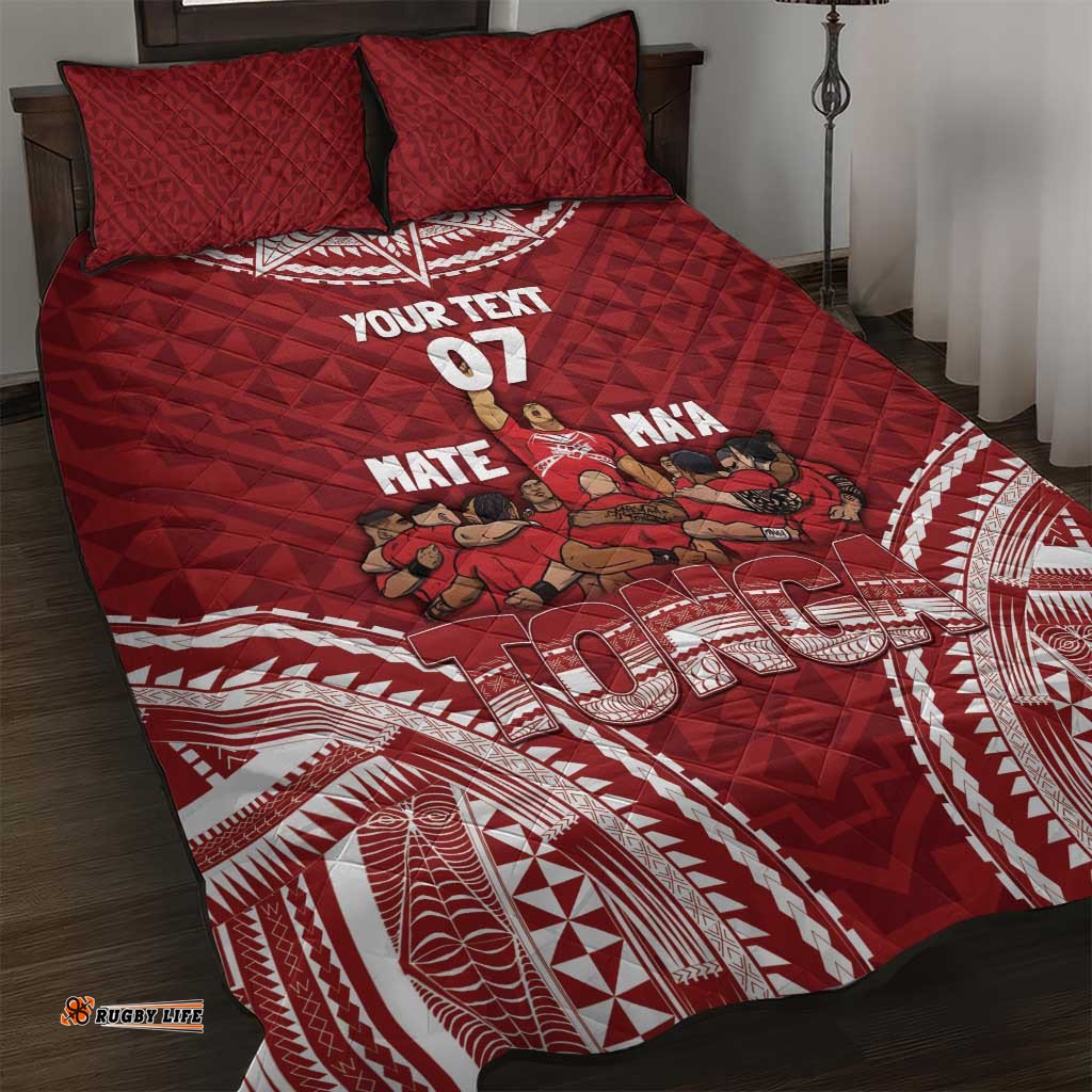 Personalized Mate Maa Tonga Rugby Quilt Bed Set Ofa Atu Tonga
