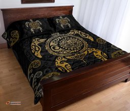 Maori Turtle Quilt Bed Set Gold