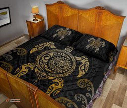 Maori Turtle Quilt Bed Set Gold