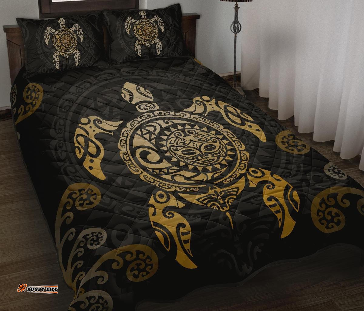 Maori Turtle Quilt Bed Set Gold