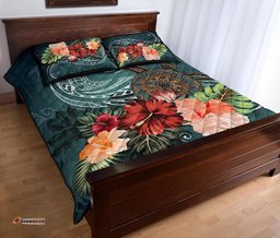 Turtle Polynesian Quilt Bed Set Hibiscus