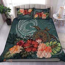 Turtle Polynesian Quilt Bed Set Hibiscus