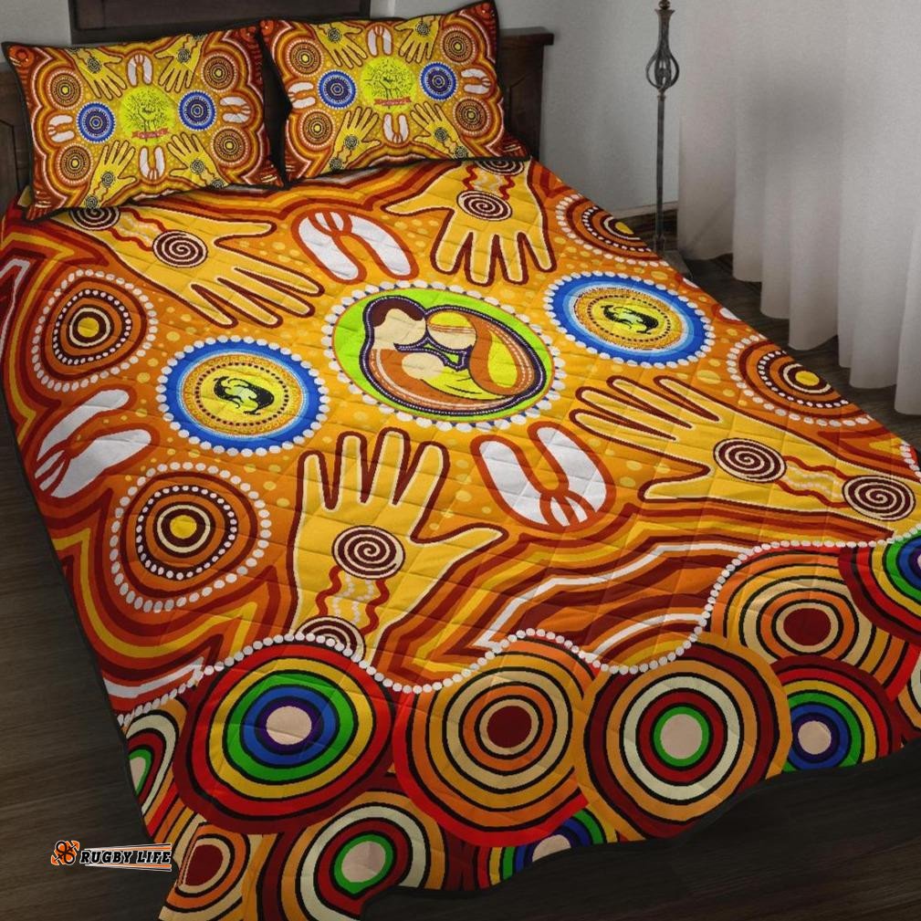 Quilt Bed Sets Aboriginal Family With Dot Painting art 04
