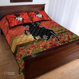Custom Personalised St. George Illawarra Dragons ANZAC Quilt Bed Set Poppy Flowers Vibes Red