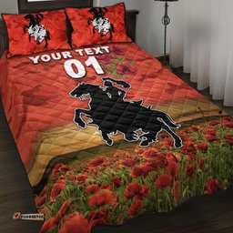 Custom Personalised St. George Illawarra Dragons ANZAC Quilt Bed Set Poppy Flowers Vibes Red