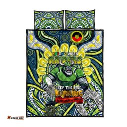 Custom NAIDOC Week 2024 Raiders Quilt Bed Set Mascot Rugby