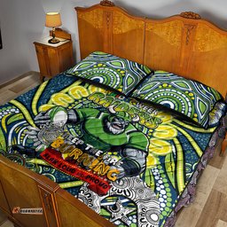 Custom NAIDOC Week 2024 Raiders Quilt Bed Set Mascot Rugby