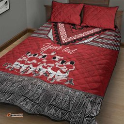 Personalised Tonga Rugby Pacific Quilt Bed Set Ikale Tahi Sipi Tau