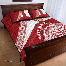 Tonga Rugby Mate Maa Quilt Bed Set Ngatu Pattern
