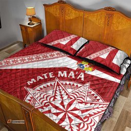 Tonga Rugby Mate Maa Quilt Bed Set Ngatu Pattern