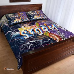 Storm Aboriginal Rugby Quilt Bed Set Super Storm Thunder Power 03